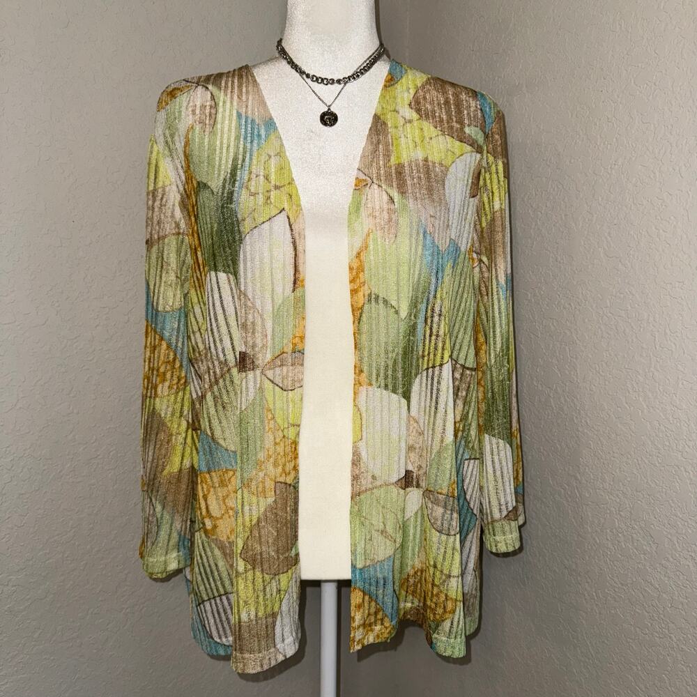 Alfred Dunner Santa Fe Open Front Cardigan Floral Sheer Women's‎ Size XL Boho